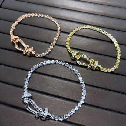 [Luna Brilliance]FORCE  HORSESHOE  DIAMOND TENNIS BRACELET