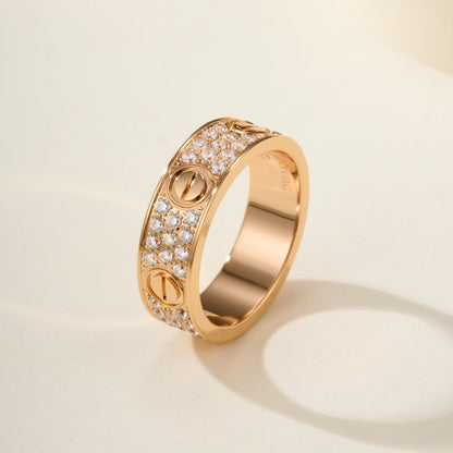 [Luna Brilliance] LOVE RING 5.5MM DIAMONDS PAVED