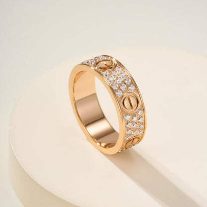 [Luna Brilliance] LOVE RING 5.5MM DIAMONDS PAVED