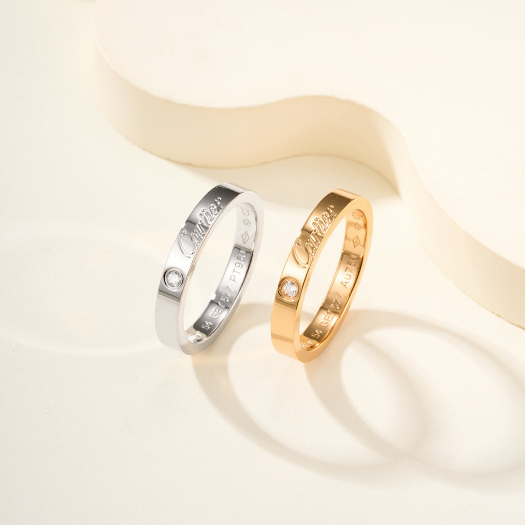 [Luna Brilliance] LOVE RING 4MM 1 DIAMOND
