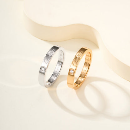 [Luna Brilliance] LOVE RING 4MM 1 DIAMOND
