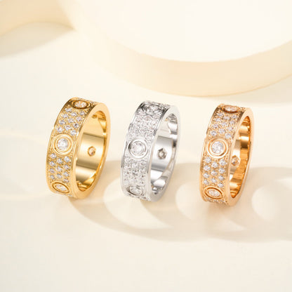 [Luna Brilliance] LOVE 5.5MM FULL-PAVE 6-DIAMOND RING