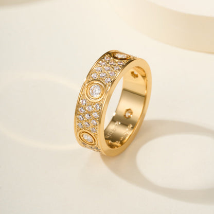 [Luna Brilliance] LOVE 5.5MM FULL-PAVE 6-DIAMOND RING