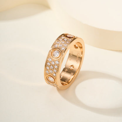[Luna Brilliance] LOVE 5.5MM FULL-PAVE 6-DIAMOND RING