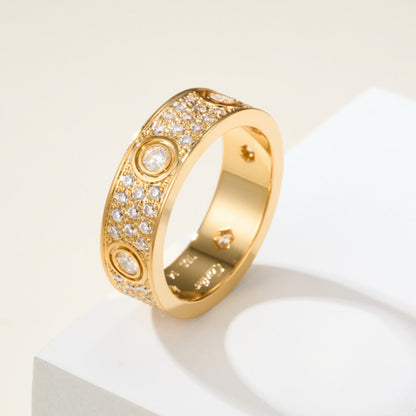[Luna Brilliance] LOVE 5.5MM FULL-PAVE 6-DIAMOND RING