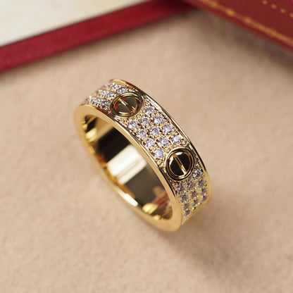 [Luna Brilliance] LOVE RING 5.5MM DIAMONDS PAVED