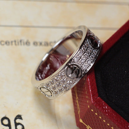 [Luna Brilliance] LOVE RING 5.5MM DIAMONDS PAVED