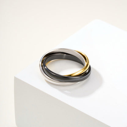 [Luna Brilliance] TRINITY 3.2MM RING BLACK CERAMIC