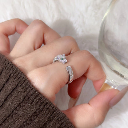 [Luna Brilliance] PANTHERE HALF DIAMOND SMALL RING