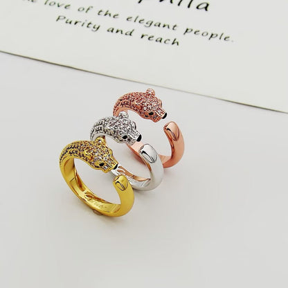 [Luna Brilliance] PANTHERE HALF DIAMOND SMALL RING