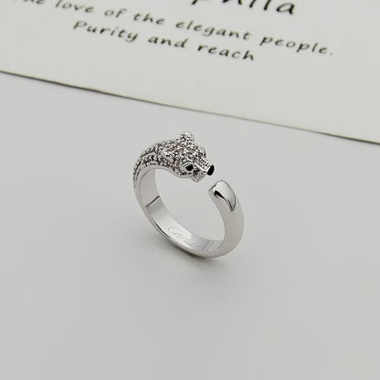 [Luna Brilliance] PANTHERE HALF DIAMOND SMALL RING