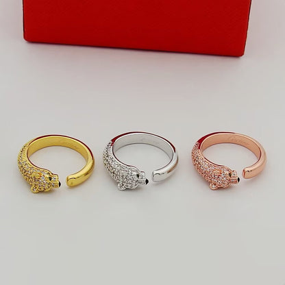 [Luna Brilliance] PANTHERE HALF DIAMOND SMALL RING