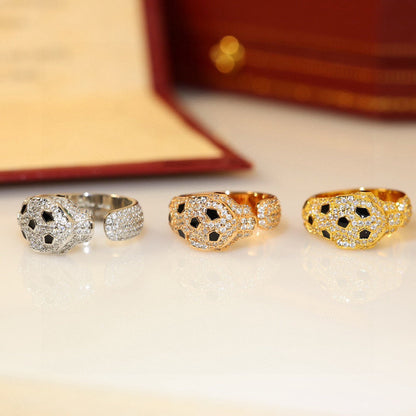 [Luna Brilliance] PANTHERE SPOTTED FULL DIAMOND MEDIUM RING