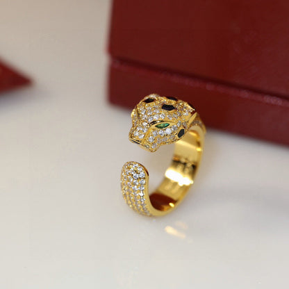 [Luna Brilliance] PANTHERE SPOTTED FULL DIAMOND MEDIUM RING