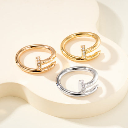 [Luna Brilliance] JUSTE RING 2.6MM HALF DIAMOND