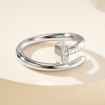 [Luna Brilliance] JUSTE RING 2.6MM HALF DIAMOND