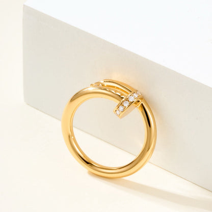 [Luna Brilliance] JUSTE RING 2.6MM HALF DIAMOND