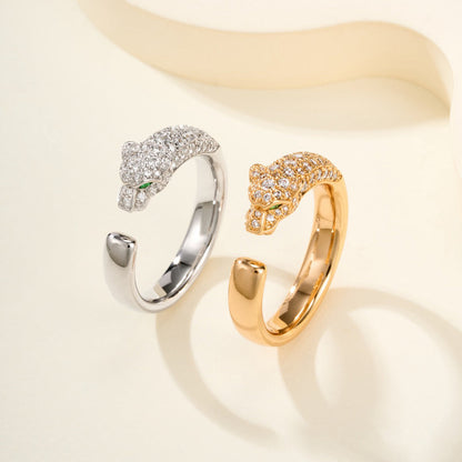 [Luna Brilliance] PANTHERE HALF DIAMOND SMALL RING