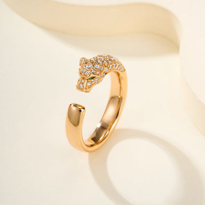 [Luna Brilliance] PANTHERE HALF DIAMOND SMALL RING