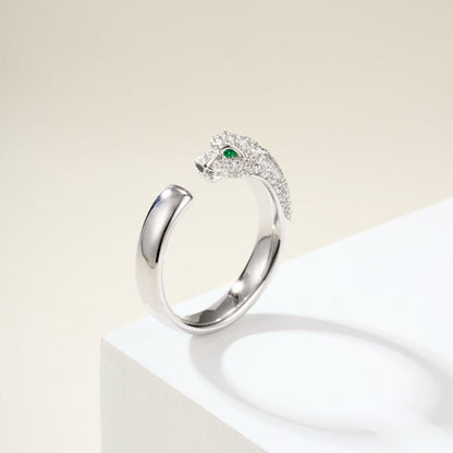 [Luna Brilliance] PANTHERE HALF DIAMOND SMALL RING