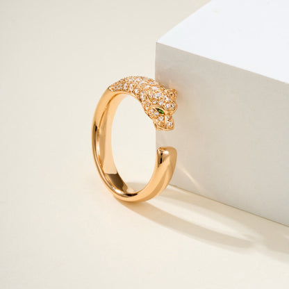 [Luna Brilliance] PANTHERE HALF DIAMOND SMALL RING