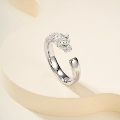 [Luna Brilliance] PANTHERE HALF DIAMOND SMALL RING