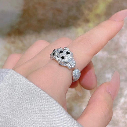 [Luna Brilliance] PANTHERE SPOTTED FULL DIAMOND MEDIUM RING