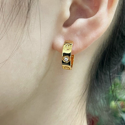 [Luna Brilliance] LOVE EARRINGS 5.7MM 2 DIAMONDS