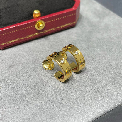 [Luna Brilliance] LOVE EARRINGS 5.7MM 2 DIAMONDS
