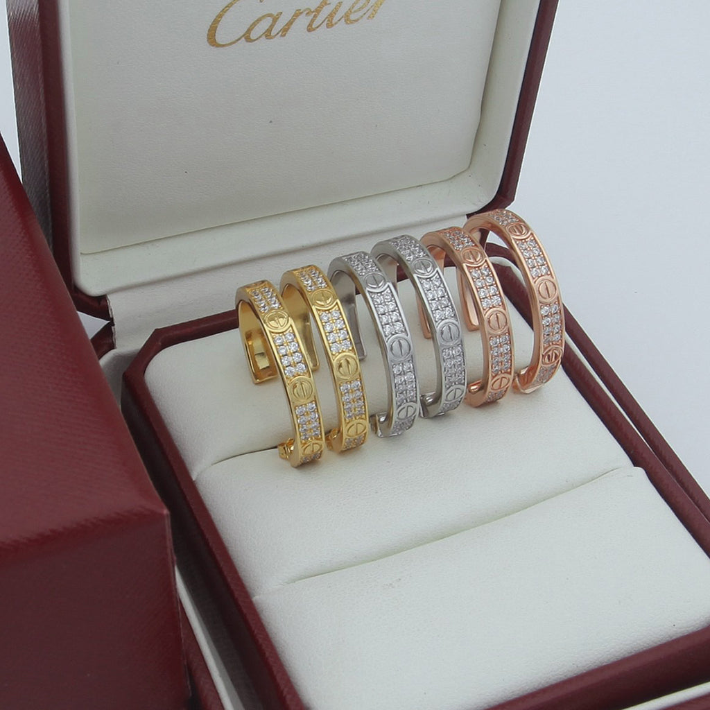 [Luna Brilliance] LOVE EARRINGS 3.6MM DIAMOND PAVED