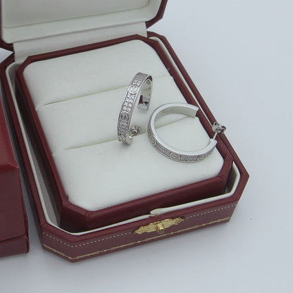 [Luna Brilliance] LOVE EARRINGS 3.6MM DIAMOND PAVED