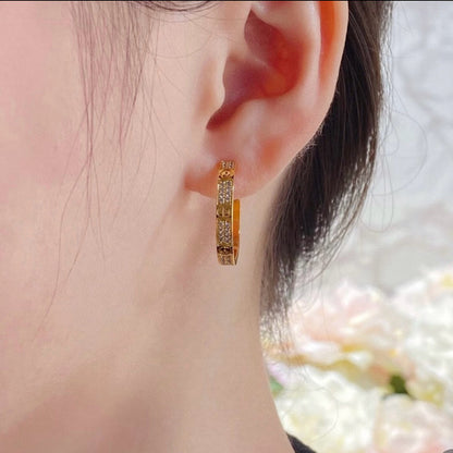[Luna Brilliance] LOVE EARRINGS 3.6MM DIAMOND PAVED