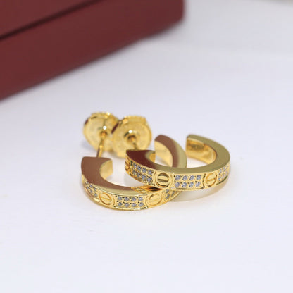 [Luna Brilliance] LOVE 5.5MM DIAMOND PAVED EARRINGS