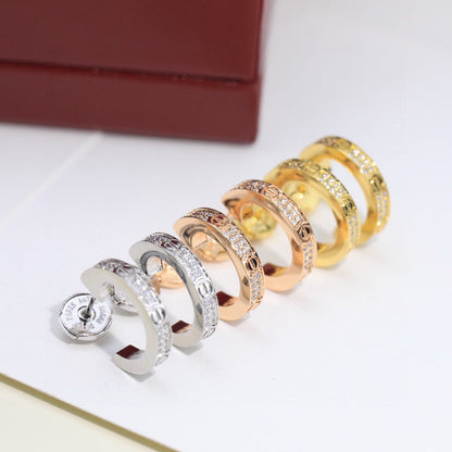 [Luna Brilliance] LOVE 5.5MM DIAMOND PAVED EARRINGS