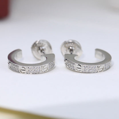 [Luna Brilliance] LOVE 5.5MM DIAMOND PAVED EARRINGS
