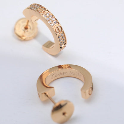 [Luna Brilliance] LOVE 5.5MM DIAMOND PAVED EARRINGS