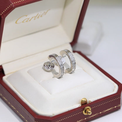 [Luna Brilliance] LOVE 5.5MM DIAMOND PAVED EARRINGS