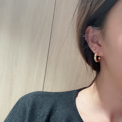 [Luna Brilliance] LOVE 5.5MM DIAMOND PAVED EARRINGS