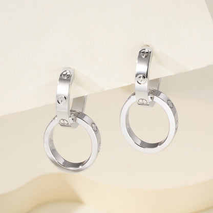 [Luna Brilliance] LOVE 3.3MM DANGLE EARRINGS