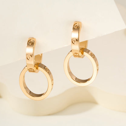 [Luna Brilliance] LOVE 3.3MM DANGLE EARRINGS