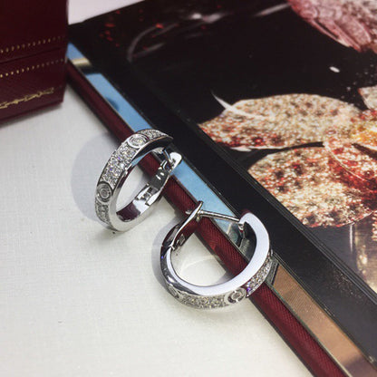 [Luna Brilliance] LOVE 5.5MM DIAMOND PAVED EARRINGS