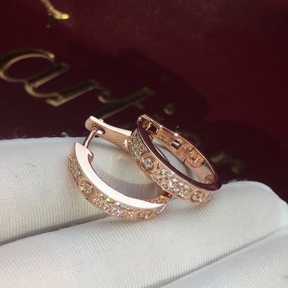 [Luna Brilliance] LOVE 5.5MM DIAMOND PAVED EARRINGS