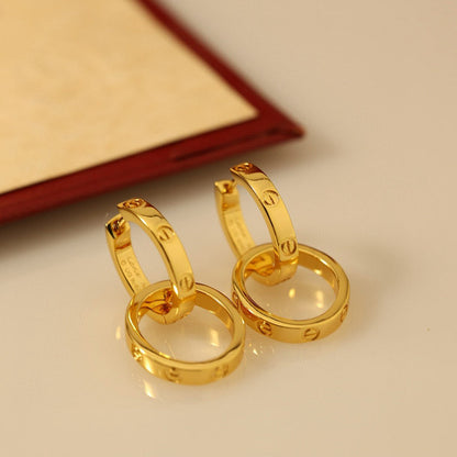 [Luna Brilliance] LOVE 3.3MM DANGLE EARRINGS