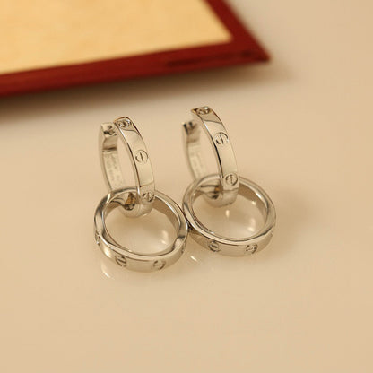 [Luna Brilliance] LOVE 3.3MM DANGLE EARRINGS