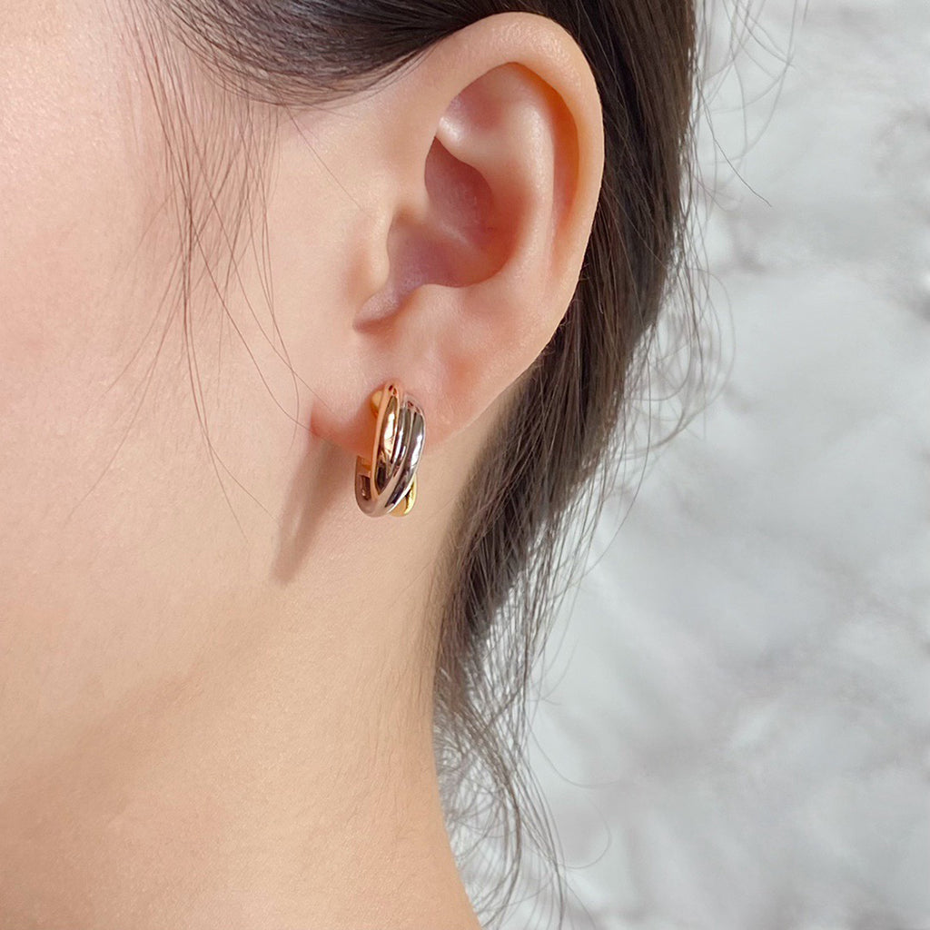 [Luna Brilliance] TRINITY ON DIAMOND CLASSIC EARRINGS