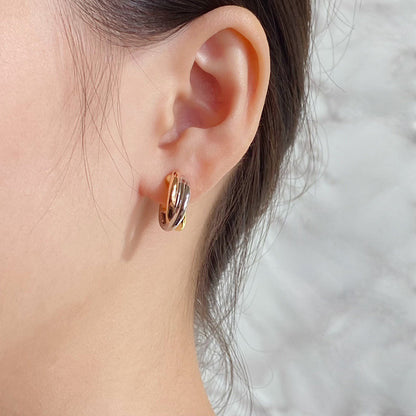 [Luna Brilliance] TRINITY ON DIAMOND CLASSIC EARRINGS