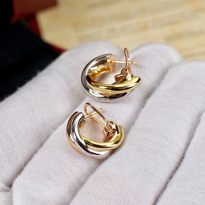 [Luna Brilliance] TRINITY ON DIAMOND CLASSIC EARRINGS