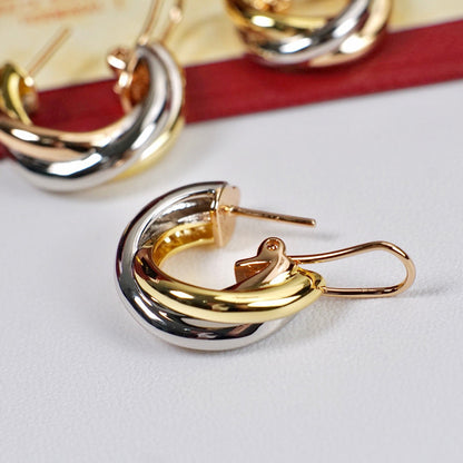 [Luna Brilliance] TRINITY ON DIAMOND CLASSIC EARRINGS