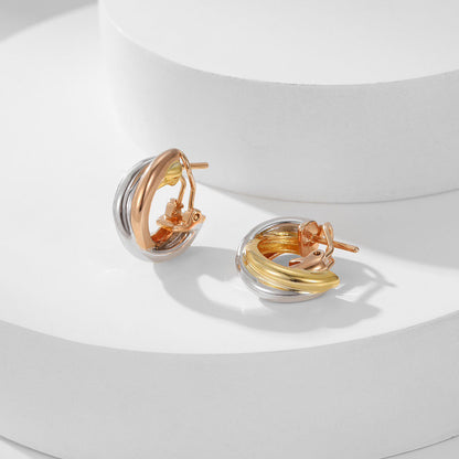 [Luna Brilliance] TRINITY ON DIAMOND CLASSIC EARRINGS