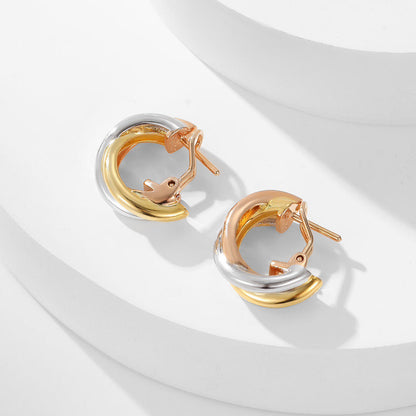 [Luna Brilliance] TRINITY ON DIAMOND CLASSIC EARRINGS
